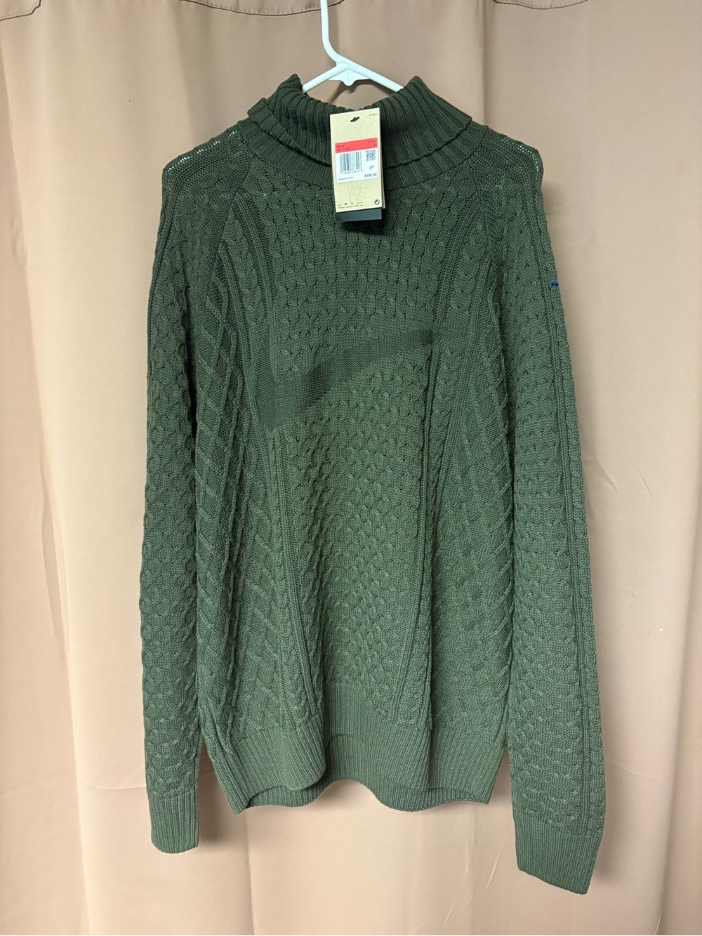 Nike Mens Cable Knit Turtleneck Sweater Mens Large Green Style FB7770-325